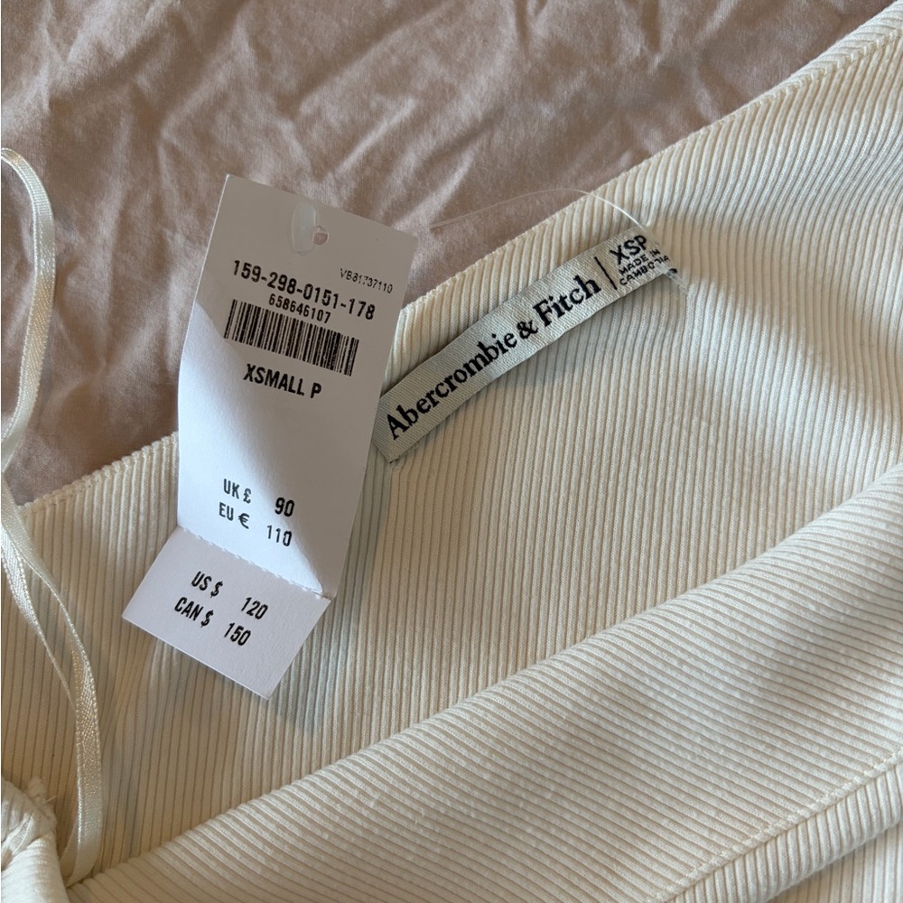 one shoulder ribbed white dress - Picture 2 of 2